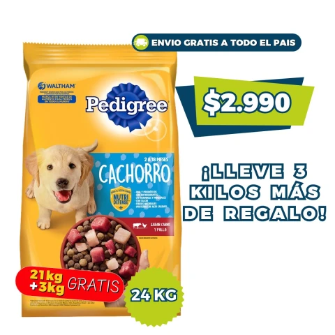 PEDIGREE PERROS CACHORROS 21 + 3 KG DE REGALO