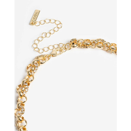 Collar Corto Flor Acrílica Dorado