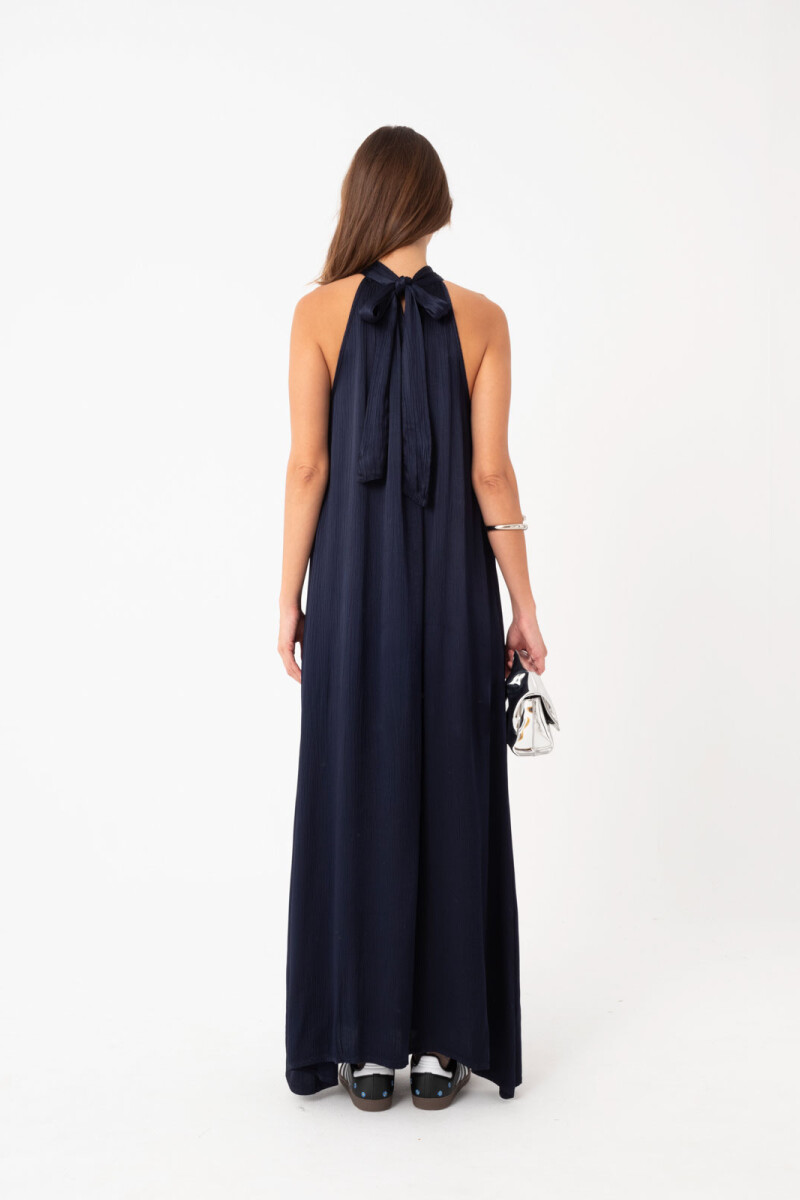 VESTIDO ARRUGADO Azul