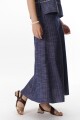 FALDA LINO RAYA AZUL