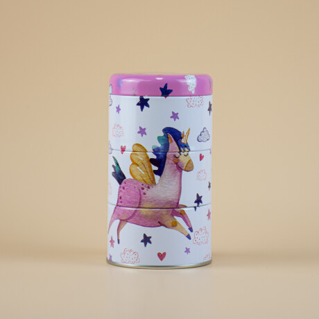 Set x3 latas apilables Unicornio fondo blanco Sc