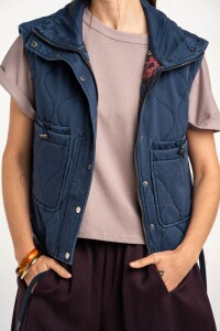 Chaleco Lavado Reversible Marino