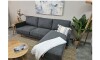 Sofa con Chaise PRADA PREVENTA Dark Grey Tela Rústica