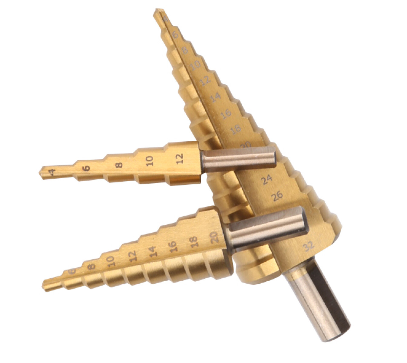 DINGQI JUEGO 3 PIEZAS MECHA CÓNICA HSS CUBIERTA DE TITANIO 