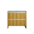 MUEBLE DE BAÑO VANITY MARRÓN CON BACHA BLANCA Mueble De Baño Vanity Marrón Con Bacha Blanca