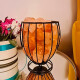 Lampara De Sal Luz Del Himalaya Soporte Metal Fanal Cesta! Naranja