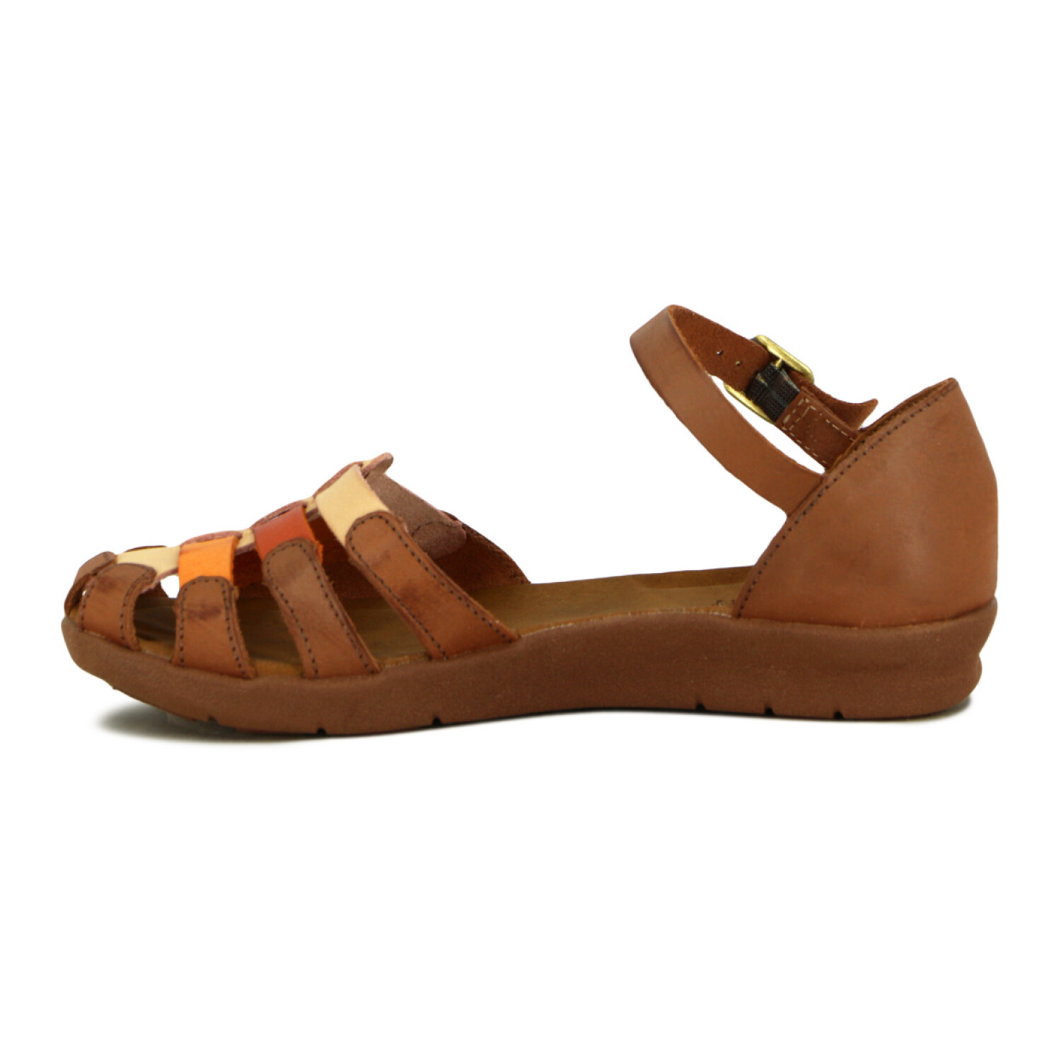 Country Sandalia C talon Cuero Y Capellada Tiras Cuero Telha mix