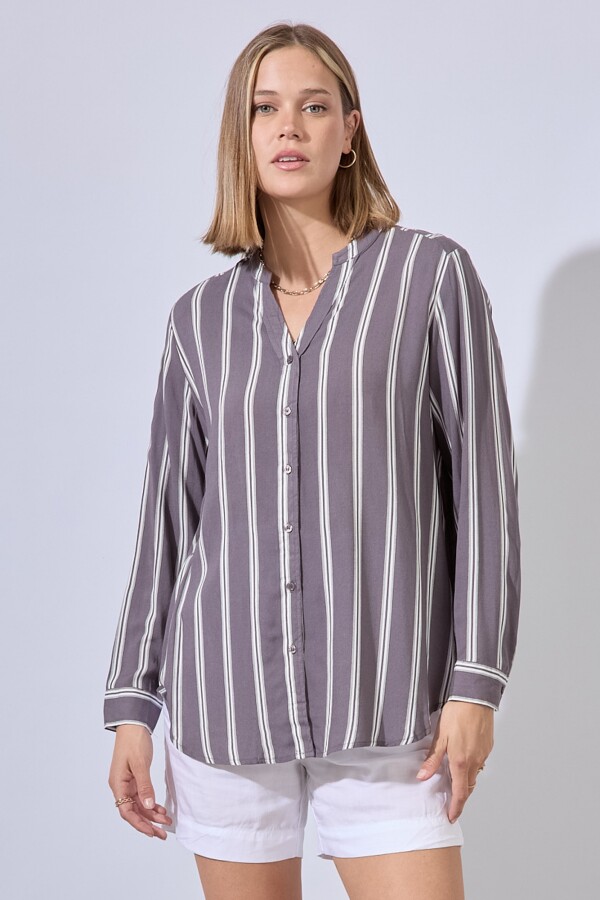 Camisa Lineas GRIS