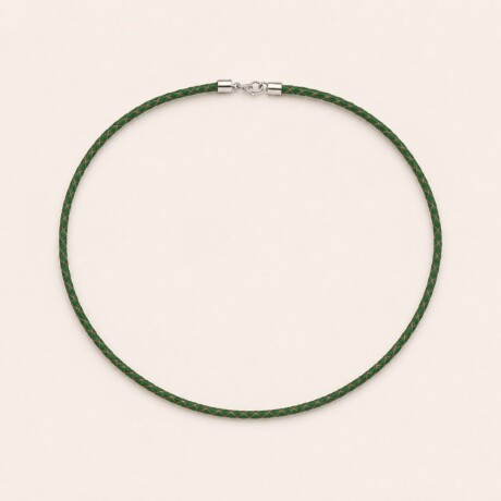 Collar Trenza Verde - Cuero Collar Trenza Verde - Cuero