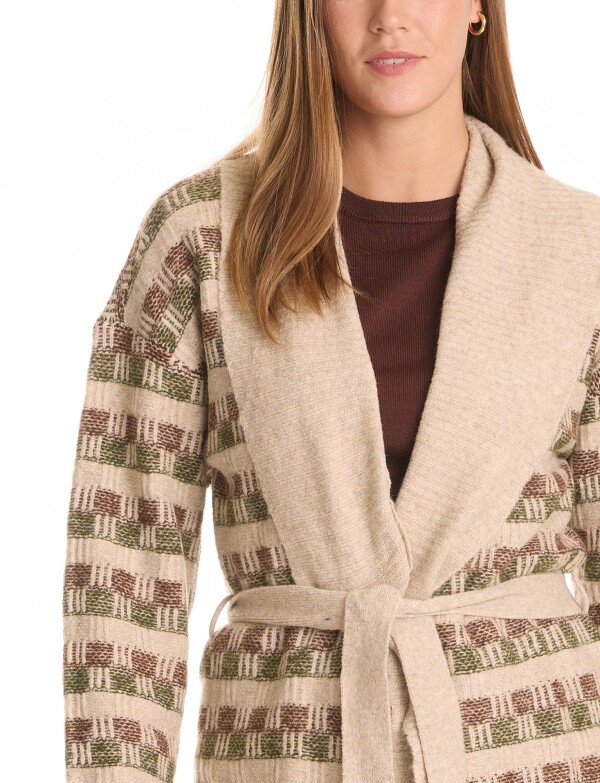 Cardigan Lazo Cuadro BEIGE/MULTI