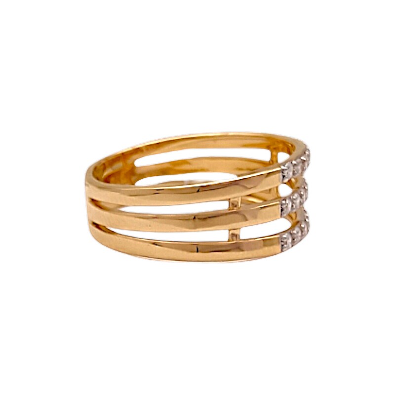 Anillo Triple fila-Oro bajo-Piedra Zirconia-AN8241 conpiedra