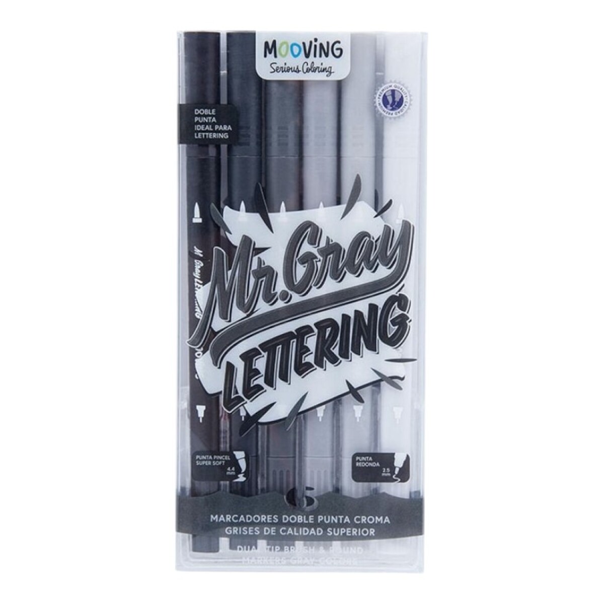 Marcadores doble punta Mr. Gray Lettering x6 Mooving 