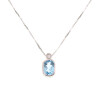 Colgante Silvia de oro blanco 18k con brillante y topacio azul. Incluye cadena 4