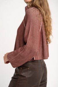 Sweater Algodón Cierre Bordeaux
