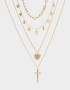 Collares Cortos Religioso Collares Cortos 4 Mix Cadenas - Dorado