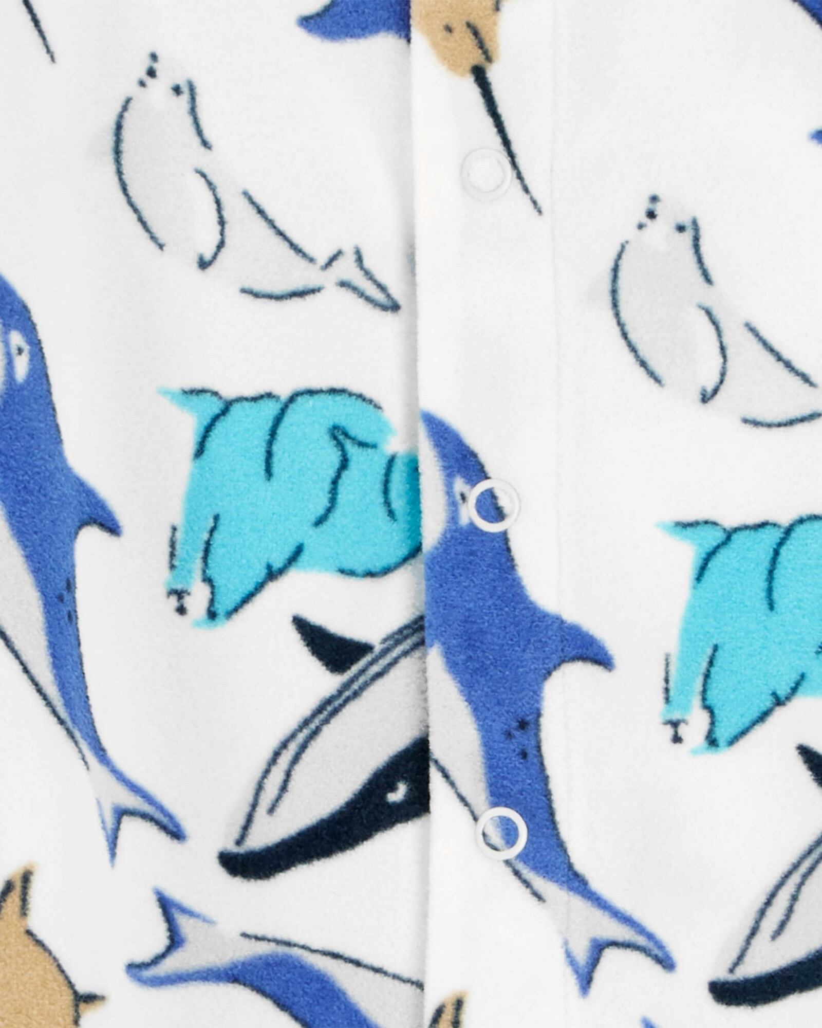 Pijama una pieza de micropolar, con pie, diseño ballenas Pijama una pieza de micropolar, con pie, diseño ballenas