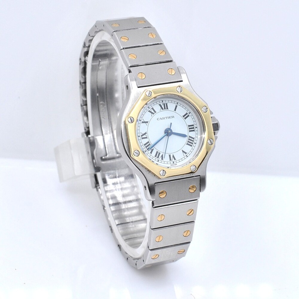Cartier Santos Octagon dama automático acero y oro 24 mm Cartier Santos Octagon dama automático acero y oro 24 mm