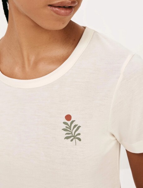 PIJAMA CON ESTAMPA DE ALGODÓN BEIGE