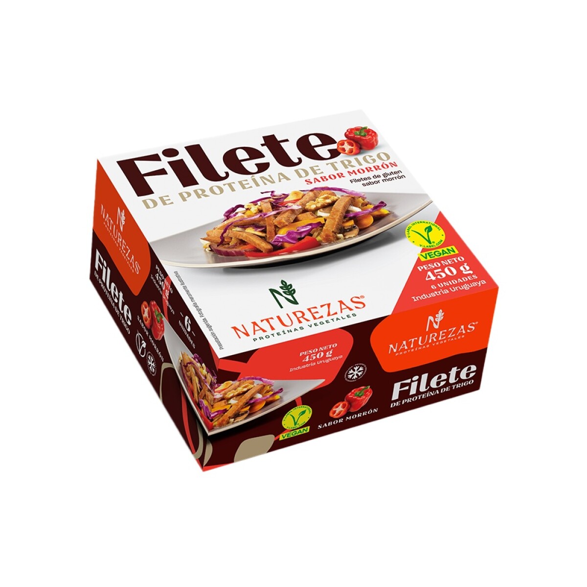 Filete de proteina de trigo con morrón - Naturezas 