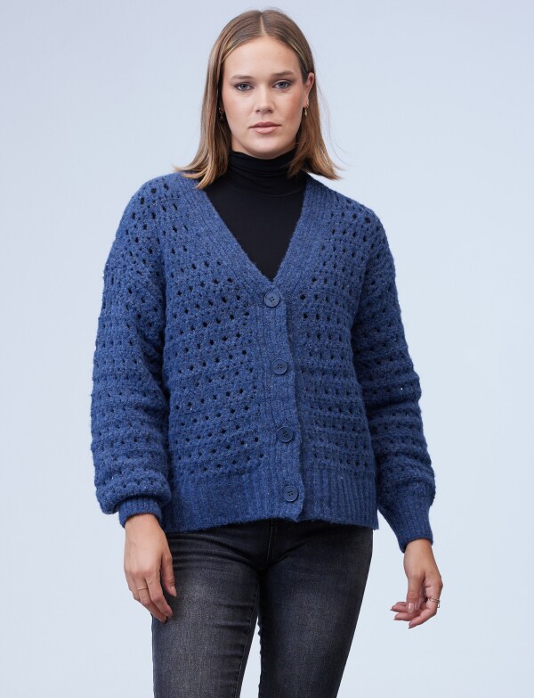 Cardigan Calado AZUL