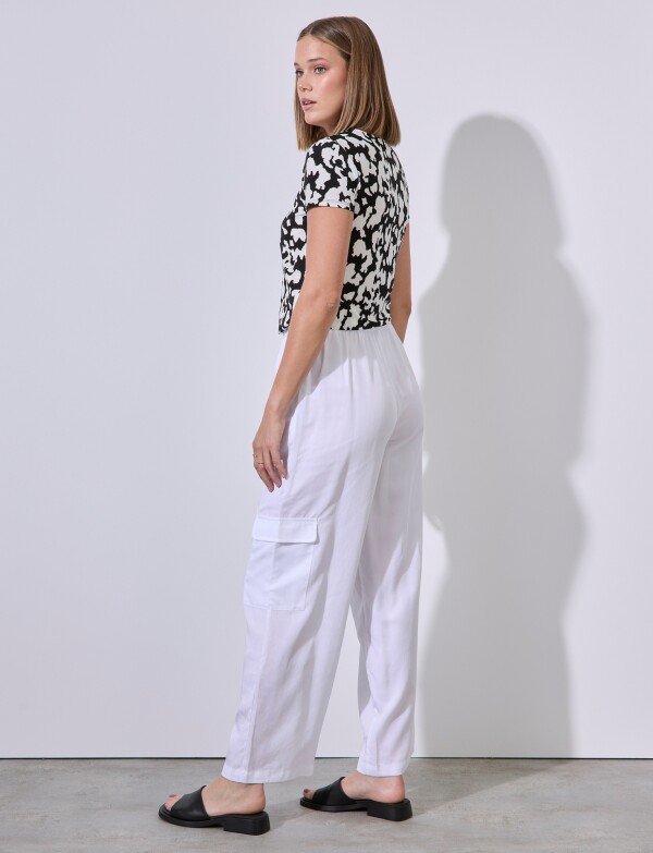 Pantalon Cargo BLANCO