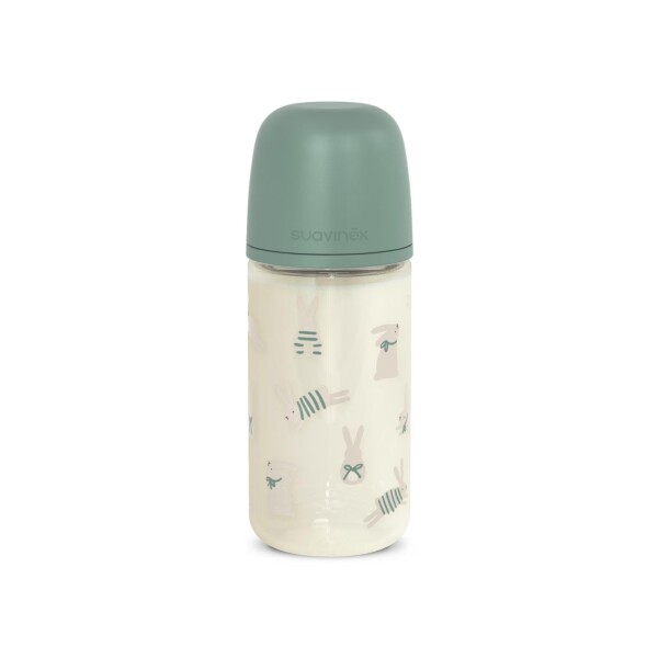 Biberon vidrio Wonder Suavinex 240 ml conejo verde