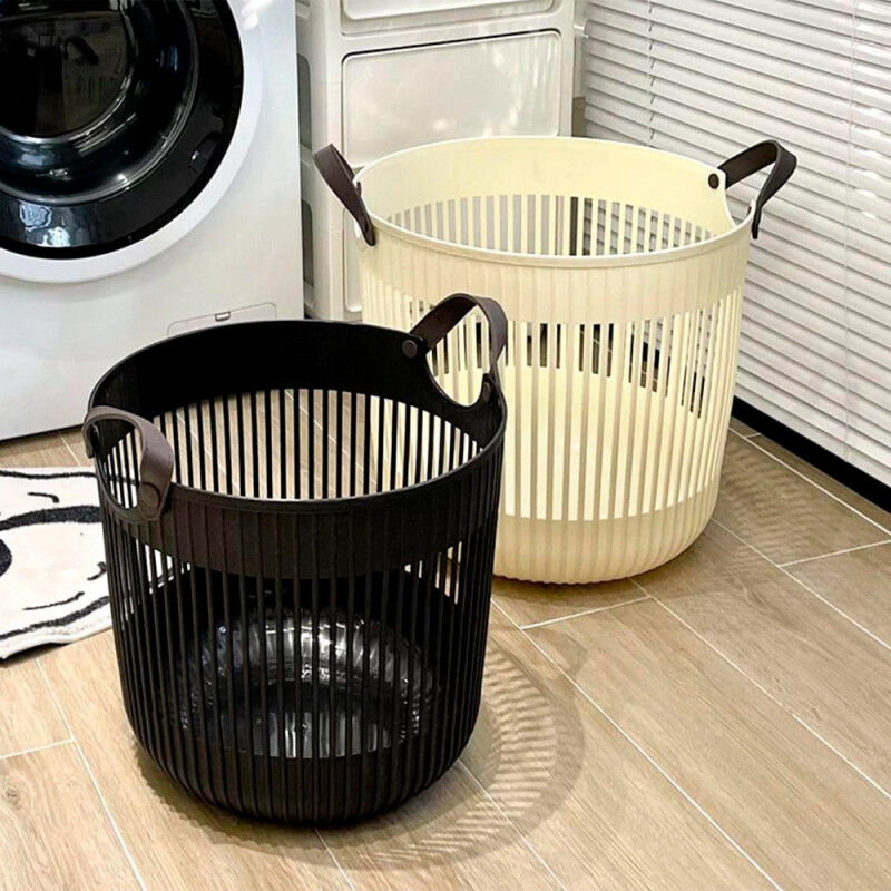Canasto cesto para ropa sucia de plástico Negro
