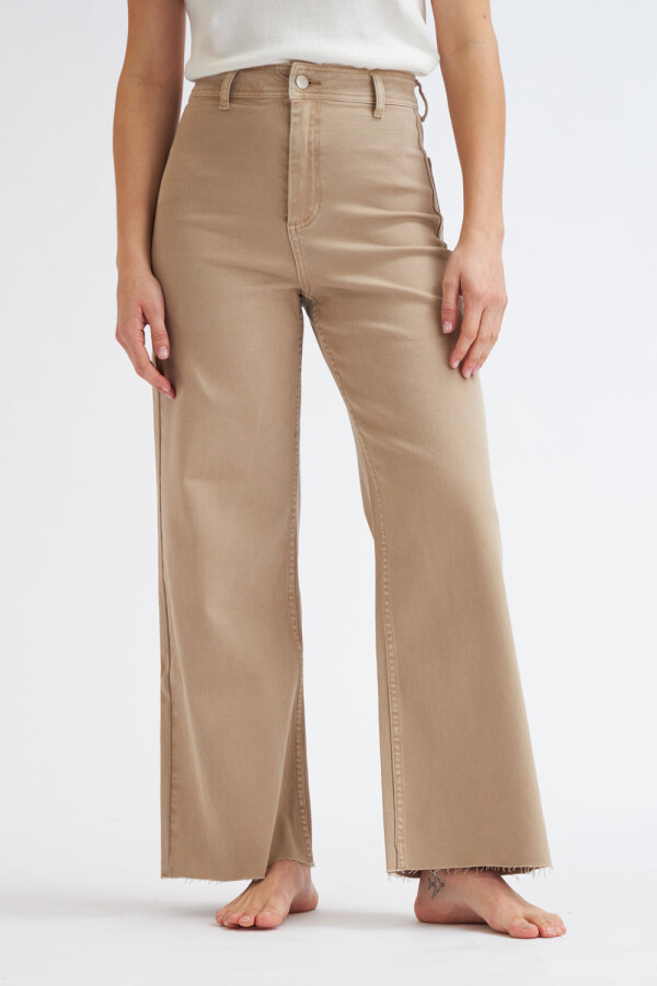 Pantalón de jean ancho Beige