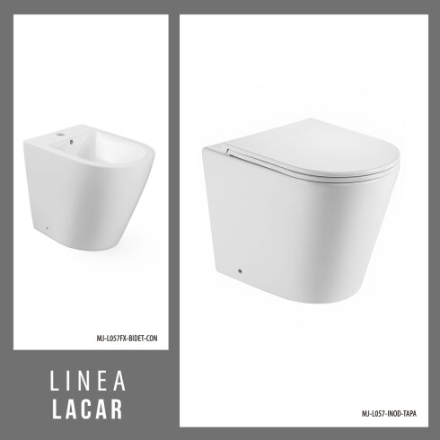 INODORO CORTO CON TAPA JUEGOS DE LOZA LACAR BLANCO BIDET BLANCO