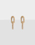 Aros Colgantes Cortos Con cubic zirconia Aros Colgantes Cubic Bañados En Oro - Dorado