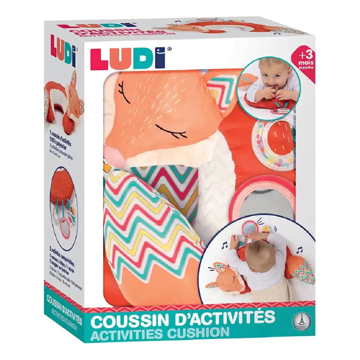 Almohada Para Bebe Actividades Estimulación Sensorial Ludi - Color Naranja 