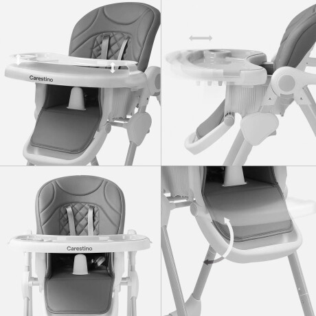 Silla de Comer para Bebés Carestino Petra Ajustable Gris Oscuro