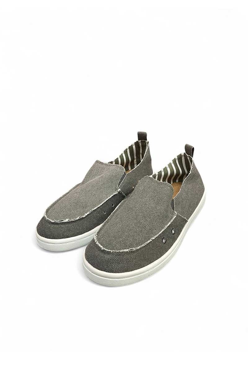 MOCASIN CROCCO LONA FE601 Gris