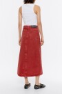 FALDA MIDI DENIM LÍNEA A Rojo