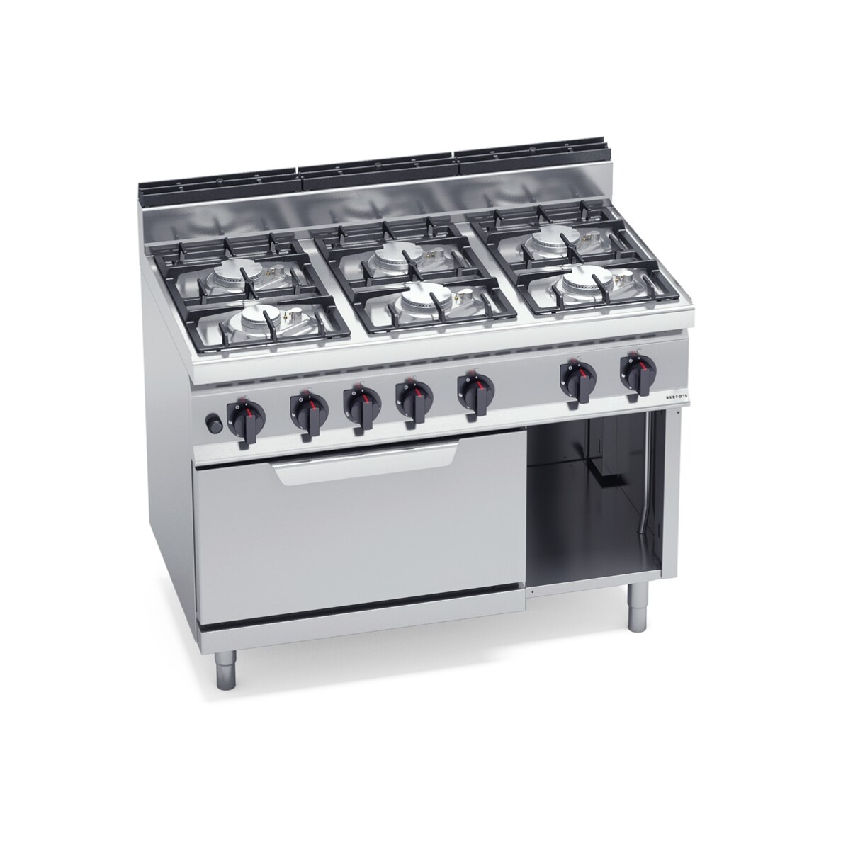 Cocina industrial de 6 hornallas a gas/súper gas con horno 
