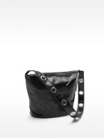 Bolso De Hombro Efecto Craquelado negro