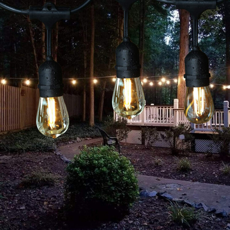 Guirnalda Guia De Luces Patio Jardín Luz Calidad Led Negro