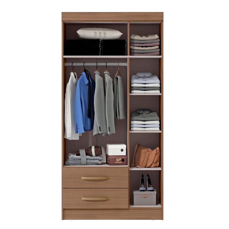 Ropero 3 Puertas 2 Cajones 5 Estantes - La Tentación Color Marroco Ropero 3 Puertas 2 Cajones 5 Estantes - La Tentación Color Marroco