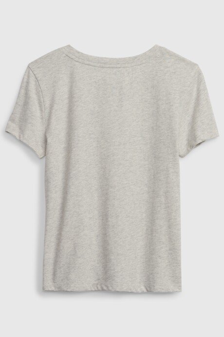 Remera Manga Corta Gráfico Niña Grey Heather B03