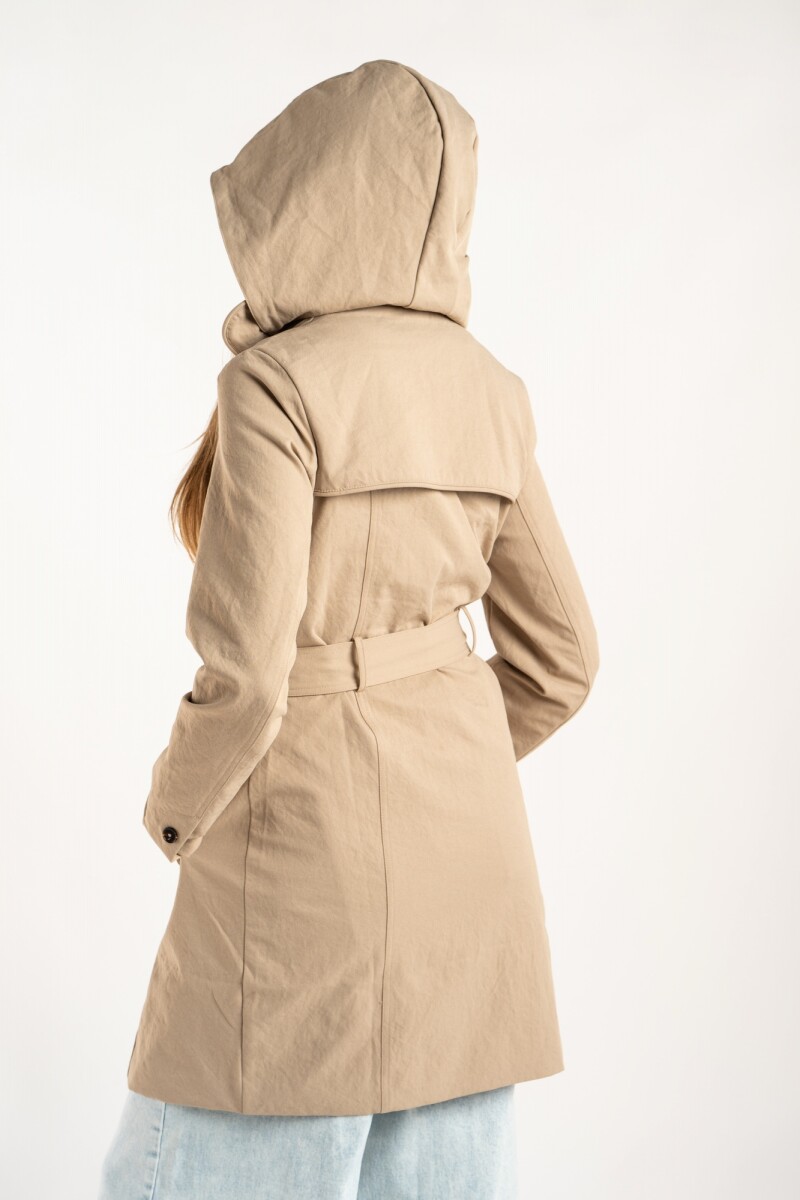 Trench Capucha Desmontable Camel