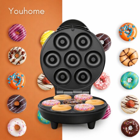 Maquina Para 7 Mini Donas Antiadherente 1000w Youhome Maquina Para 7 Mini Donas Antiadherente 1000w Youhome