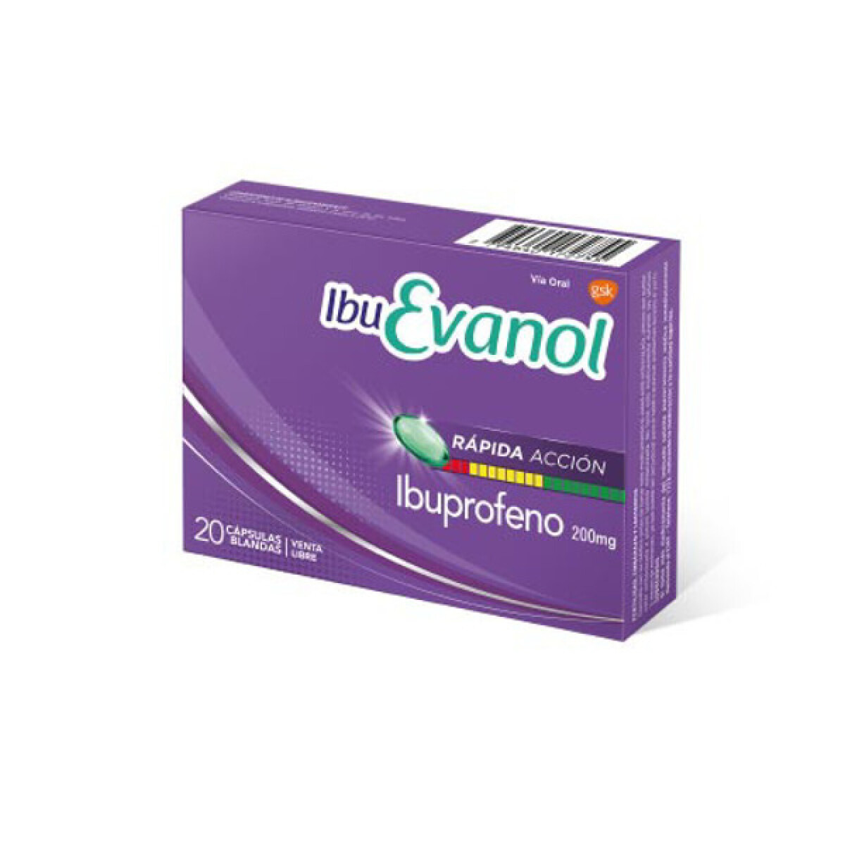 IbuEvanol Rápida Acción 200 mg x 20 Cápsulas Blandas 