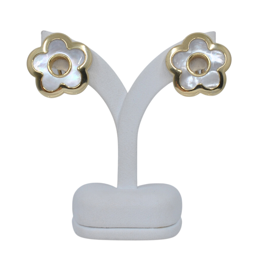 Caravanas clips en oro 18k con nácar Caravanas clips en oro 18k con nácar