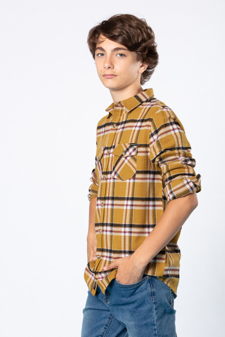 CAMISA SATER TEEN M/L RUSTY Mostaza