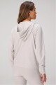 Polera Cloud Jersey Full Zip Hoodie Mujer Light Sand Heather