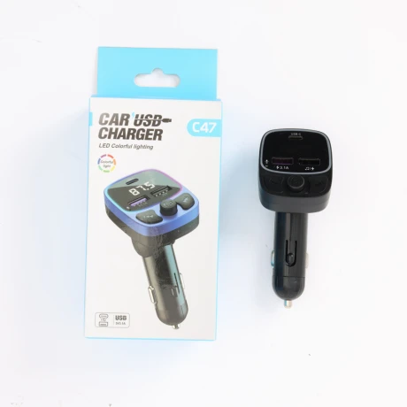 TRANSMISOR FM PARA AUTO C47 BT USB MP3 CARGADOR 3.1A TRANSMISOR FM PARA AUTO C47 BT USB MP3 CARGADOR 3.1A