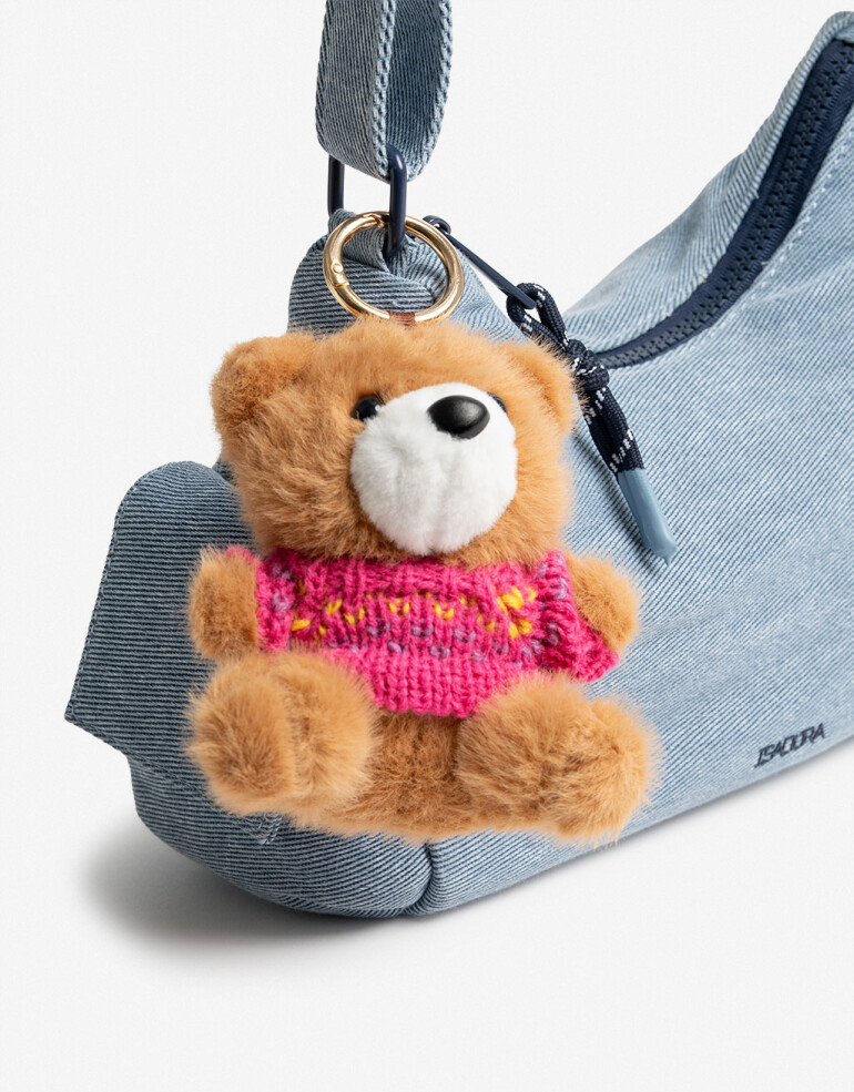 Llavero Cozy Llavero Y Bag Charm Peluche Oso - Combinacion Bicolor