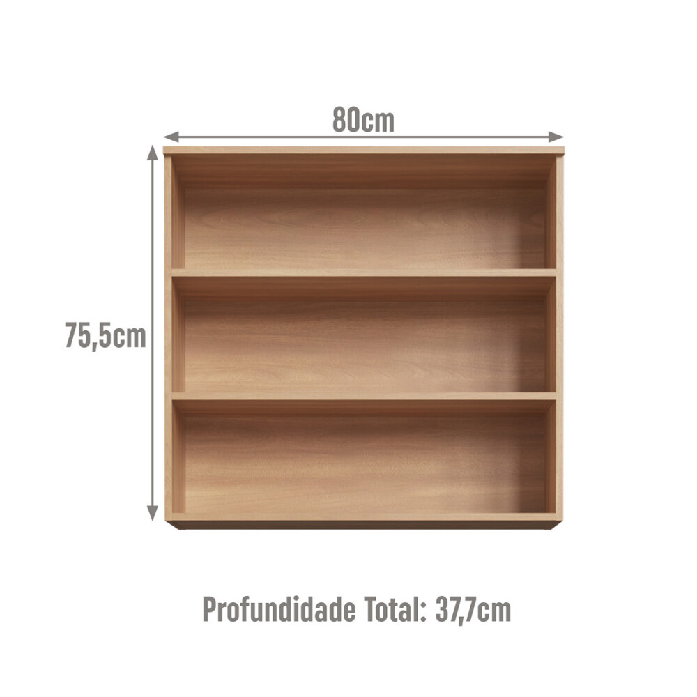 Módulo aéreo ALICE 2 puertas ripadas, color Freijó 0,80 m Módulo Aéreo Alice 2 Puertas Ripadas, Color Freijó 0,80 M