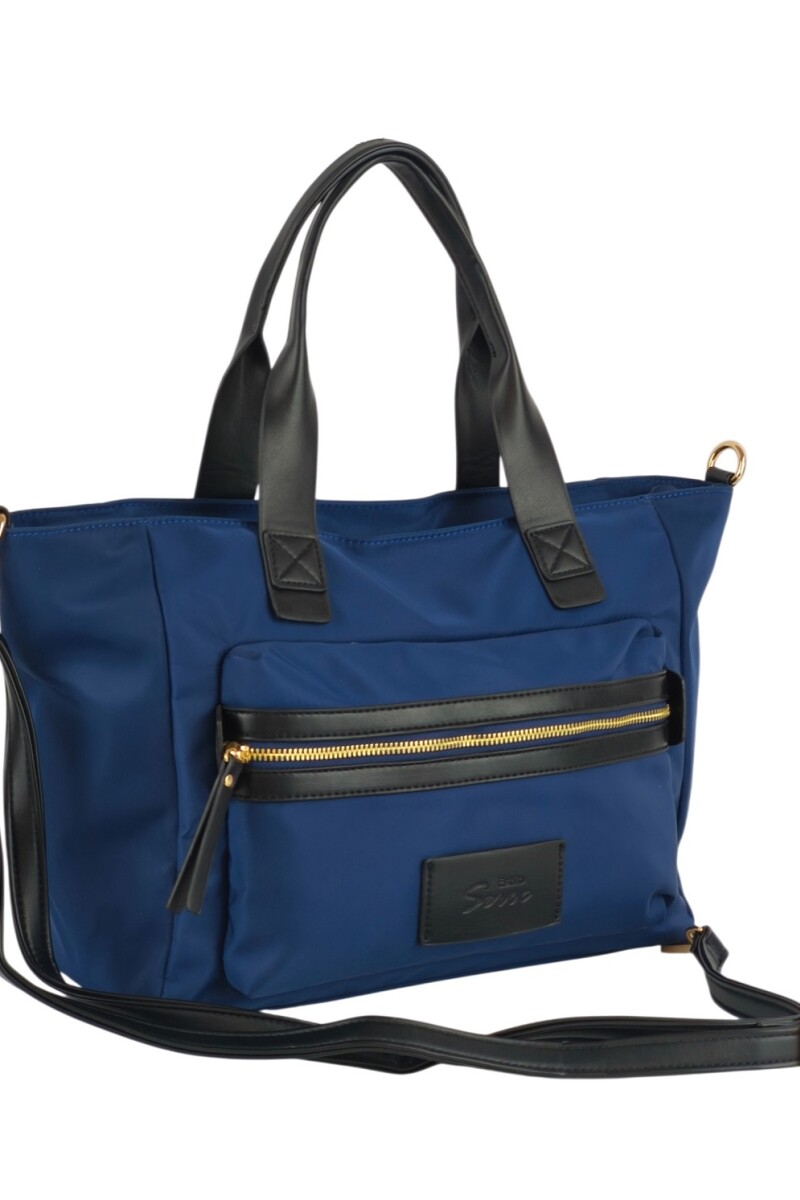 Cartera con bolsillo grande al frente azul