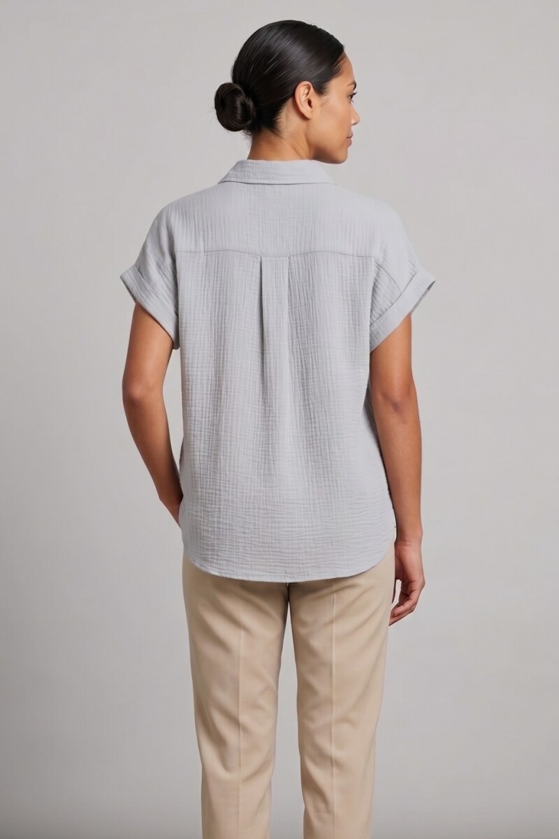 CAMISA M/C BOLSILLO AZUL